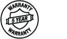 5 year warranty